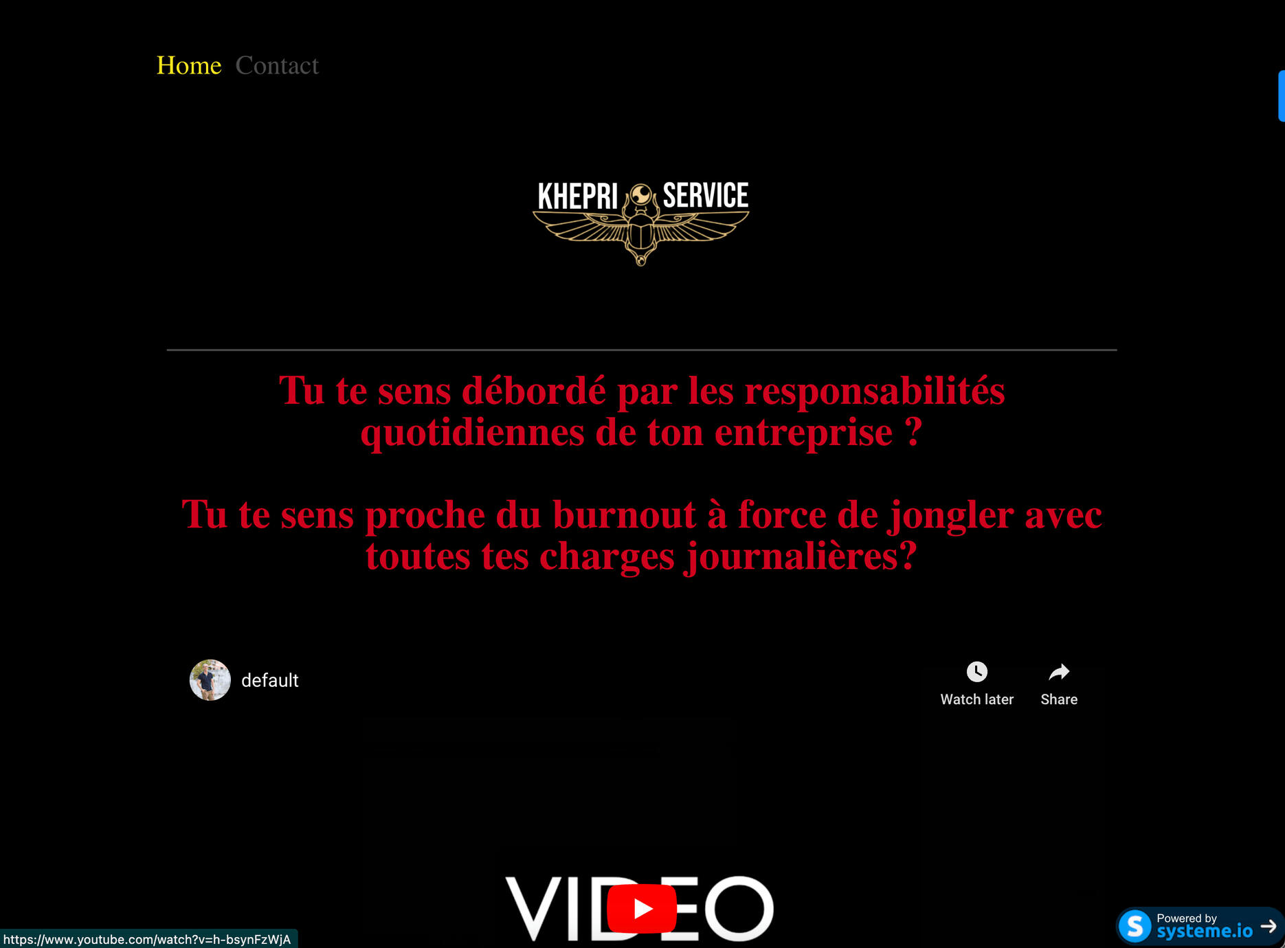 Khepri Service Landing Page